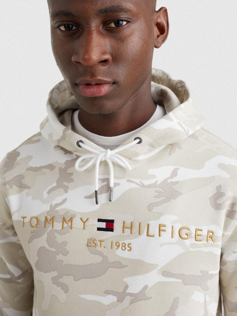 Férfi Tommy Hilfiger Camo logo Hoodies Camo | HU 1218JPQ